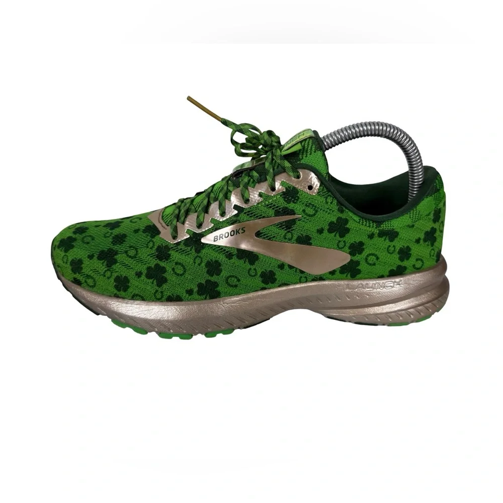 Brooks Launch 6 Run Lucky Green Gold Shamrock Shoes Womens Size US 8 Clover - Picture 4 of 12